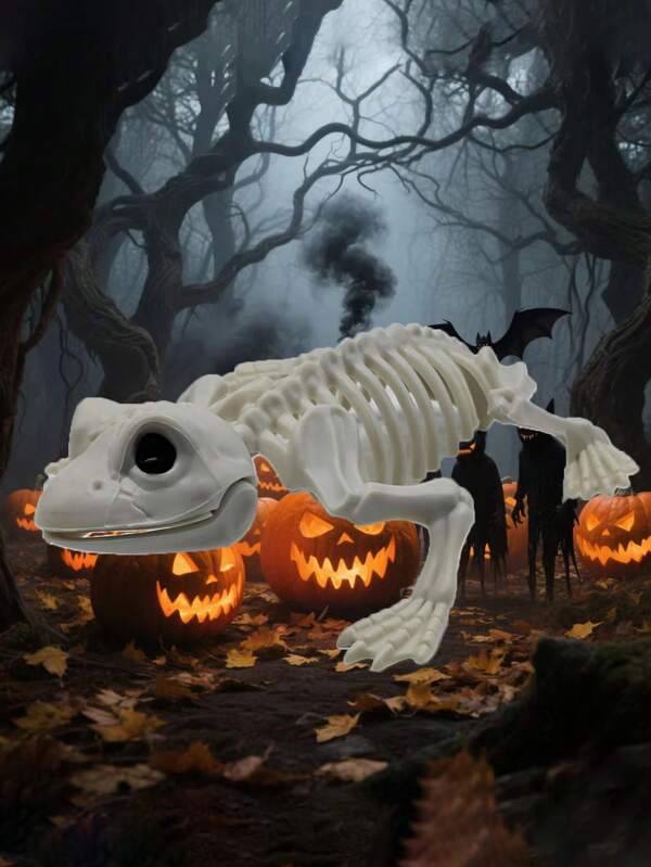 Halloween Prank Decorative Props Frog Skeleton Realistic Spoof Halloween Animal Skeleton Fall Decor Autumn Decor