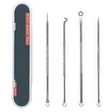 Face Cleansing Tool, Four-Piece Acne Needle Facial Cleanser, Quickly Cleans Stubborn Blackheads, Acne, Fat Particles, Simple And Practical - 銀色 - 查看 1