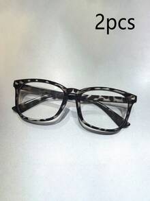 2pcs Men And Women Anti-Blue Glasses To Prevent Visual Fatigue, Watch Computer, Watch TV, Play Games And Watch Mobile Phones, Transparent Lens Eye Care Fashion Glasses - Black - View 15