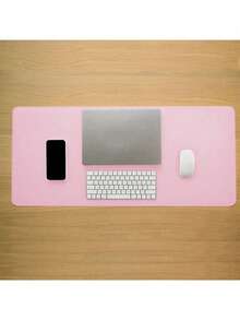 Miếng lót chuột cảm ứng bằng da thật cỡ lớn, viền khâu thủ công, chống trượt và chống thấm nước, thích hợp cho bàn học và bàn làm việc. - Hồng - Xem 2