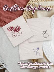 20/50/100 chiếc Khăn ăn cocktail cá nhân hóa, Khăn ăn 3 lớp tùy chỉnh cho tiệc tối trước đám cưới, Khăn ăn dùng một lần cho đồ uống và tráng miệng trong các bữa tiệc, đám cưới, kỷ niệm, tiệc đính hôn, tiệc độc thân của cô dâu, tiệc độc thân của chú rể, quán bar, khăn ăn sự kiện tùy chỉnh, đa chức năng, trang trí, chất lượng cao, độc đáo, dành cho bạn gái, sân vườn, văn phòng, tình yêu vĩnh cửu, quà tặng cá nhân hóa - trắng - Xem 1