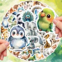 50 buc autocolante drăguțe cu animale în acuarelă, personalizate, artizanat, scrapbooking, pentru sticle de apă, cutie de șervețele, raft, tabletă, husă de telefon, chitară, valiză, cască, frigider, scrapbooking, aplicații decorative autoadezive, finisaj mat, excelent pentru cadouri de sărbători!