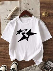 男士星星印花 T 恤，适合万圣节