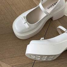 British Style Lolita High Heels With Thick Sole And Bow