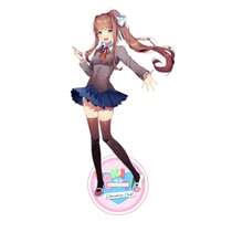 Doki Doki Literature Club! Anime Character Cute Girl Action Figure Models, Approx. 18CM Height, Monika, Sayori, Natsuki, Yuri Figurines, Anime Desktop Decor Collectibles, Doki Doki Literature Club Merchandise (Transparent Or White Base Randomly Included) - 彩色 - 查看 19