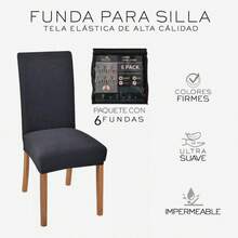 Juego de 6 piezas engrosadas y elásticas juego de asientos de restaurante doméstico antideslizante y resistente al desgaste juego de protección de sillas de restaurante - Gris Oscuro - Ver 5