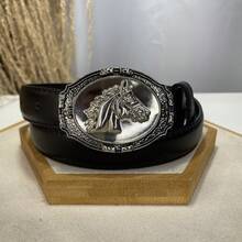 Cowboy Country Children's Belt With Colors And Buckle - 黑銀頭馬 - 查看 1