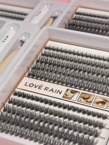 DIY Eyelash Cluster Kit Extensions Contains Adhesive Tweezers And Sealant - màu đen - Xem 3