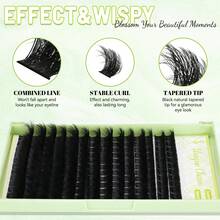 Lash  Kit 200D Fluffy 10-18MM D Curl Individual Lashes With Lash Bond And Seal Lash Remover Lash Tweezers - 黑色 - 查看 3