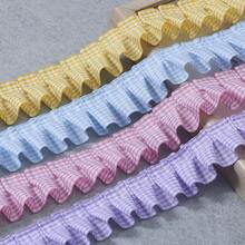 Vải viền xếp nếp gingham rực rỡ 1 yard - Ruy băng ren màu hồng, đỏ, xanh lá, xanh dương, đen dùng cho đồ thủ công tự làm và quần áo búp bê, vải ren - Nhiều màu - Xem 11