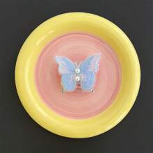 1 Pieza Soporte de teléfono con diseño de mariposa retráctil y airbag, estilo japonés Ins, ideal para personas perezosas que ven dramas, soporte de escritorio, estilo japonés fresco y minimalista, anillo de dedo creativo, adecuado para todos los teléfonos móviles del mercado.