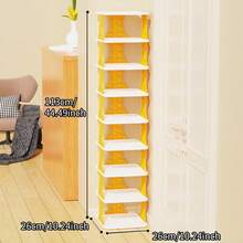 8-Tier Stackable Plastic Shoe Rack, Space-Saving Shoe Organizer For Living Room, Polypropylene Shoe Storage Shelf, No-Tool Assembly, Floor Standing, Home Dorm Shoe Tower - Use Without Electricity,  Material