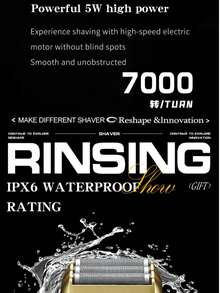 Kemei KM-T91 男士三刀头电动剃须刀，配备 1 块 1400mAh Type-C USB 可充电锂电池，带来沙龙级剃须体验，带 LED 显示屏，三刀头浮动式设计，干湿两用，USB Type-C 接口 - 彩色 - 查看 10