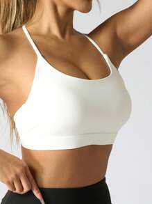1pc Simple & Elegant Stretch Women Yoga Sports Bra