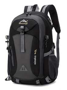 1 件山地徒步背包，10.57 加仑尼龙软壳背包 - 纯色，实用口袋，拉链开合，流苏装饰，适合户外、运动、休闲、旅行