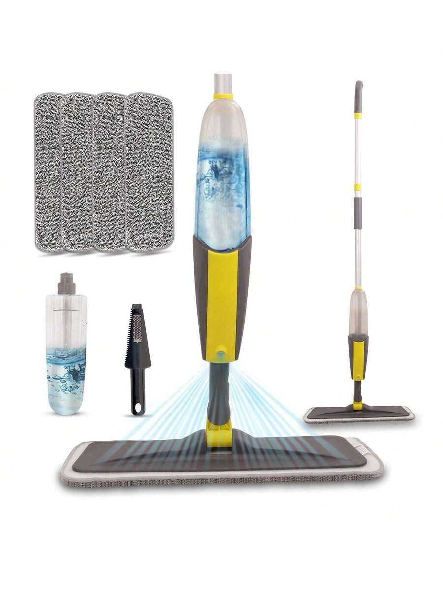 用于地板清洁的喷雾拖把，超细纤维除尘木地板拖把，带 1/4 可重复使用可洗垫的湿喷拖把，适用于家庭、商用硬木、复合乙烯基、木地板和瓷砖地板 - 彩色 - 查看 1