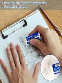 4 件 2B 铅笔橡皮擦，用于书写的矩形橡皮擦，办公和学生用品，返校礼物，学校文具，学生文具