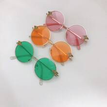 [蜜蜂女孩必备] 金色框架圆形时尚眼镜，复古个性多色，Y2K 时尚配饰，可爱蜜蜂设计时尚眼镜圆形墨镜