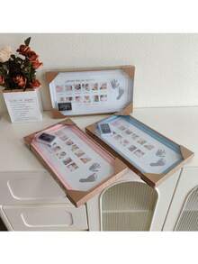 1 件“我的第一年婴儿儿童成长证书”相框、壁挂和桌面展示、塑料字母装饰框，适用于里程碑婴儿洗礼复活节礼物，适合男孩/女孩