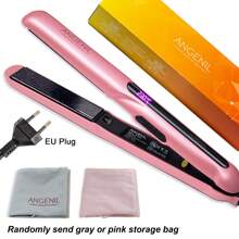 ANGENIL ANGENIL Chapinha de Ferro para Cabelo com Óleo de Argan para Mulheres, Alisador e Modelador de Cabelo 2 em 1, Chapinha Cerâmica Rosa Profissional e Portátil, Tela LCD, Aquecimento Rápido, Chapinha de 1 Polegada para Todos os Tipos de Cabelo