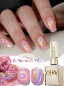 XEIJAYI 1Pc 15Ml Rainbow Cat's Eye Nail Polish Soak Off UV LED Gel Varnish Nail Art For Women DIY-No Magnetic Stick Included - Hồng - Xem 1