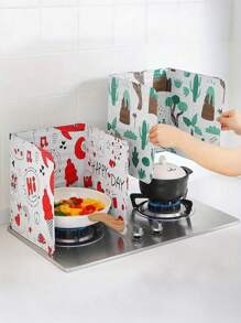 2 pièces Écran anti-éclaboussures de cuisine, écran anti-éclaboussures, bouclier anti-huile de cuisine, écran anti-éclaboussures antiadhésif, écran anti-éclaboussures en aluminium, écran d'isolation thermique de cuisinière, ustensiles de cuisine pour la cuisson, la friture, la cuisson, la maison, les voyages