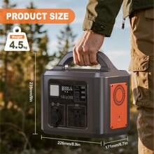 SBAOH SBAOH 600W Portable Power Station,538.7Wh 145600mAh Outdoor Solar Generator For Outdoor Camping, Home Backup, RV Camping, Emergency, Power Outages, Black, (No Solar Panel)