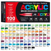 Guang Na1 Set Of 12/24/36/72/168 Colors Felt Acrylic Paint Markers Pens, They Won't Pierce The Paper And Leave Almost No Traces, Automatic Ink System, Rich Colors, Clear Coloring Pages, Colour Can Be Stacked, Powerful Coverage, Pen Tip Flexible Soft, Can Draw Freely In Coarse And Fine