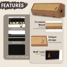 Organizador de llaves con forma de amplificador de guitarra de madera sólida con 3 llaveros enchufables - Decoración musical, regalo para guitarristas, aficionados al rock y amantes de la música