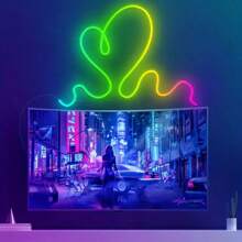 0,2m - 5m RGB flexibles Neon-Schild, USB-betrieben mit Fernbedienung, Mehrfarbenwechsel, zum Selbstgestalten für TV-Hintergrund, Wohnzimmer-Dekoration, Spielzimmer, Weihnachts- und Halloween-Dekoration
