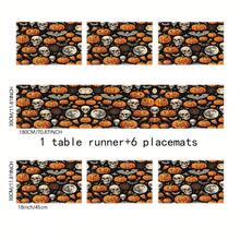 1pc/4pcs Halloween Linen Table Runner Placemats, Easy Clean Breakfast Mats For Kitchen, Home, Restaurant Decor With Pumpkin, Witch, Ghost Patterns Suitable For Kitchen, Dining Room, Living Room, Bathroom - Multicolor - View 17