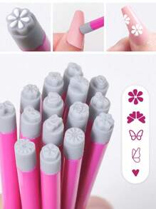 10/30 szt./zestaw silikonowych stempli do zdobienia paznokci, narzędzie do transferu na paznokcie z motywem motyla kwiatowego, w tym długopis do stempli kwiatowych, stempel z różnymi wzorami i narzędzia do kropek, zestaw DIY do zdobienia paznokci, zestaw do stemplowania paznokci bez alkoholu dla kobiet, powrót do szkoły