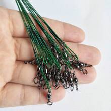 Stainless Steel Fishing Wire Leader Line,Heavy Duty Fishing Leader Line With Rolling Swivels Insurance Snap Connect Tackle Lures Rig Or Hooks