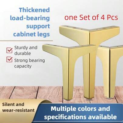 Mỗi bộ gồm 4 chi tiết: Chân kim loại cho đồ nội thất, Chân ghế sofa, Chân tủ TV, Chân tủ phòng tắm, Chân ghế sofa kim loại sang trọng, Chân tủ hình tam giác hiện đại, Chân ghế sofa, Chân ghế và Chân tủ. Thích hợp để thay thế phụ kiện nội thất.