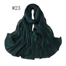 1件纯色亮片钻石雪纺围巾，优雅仿水晶穆斯林头巾披肩，女士户外防晒头饰 - B - 查看 13