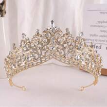 1 pièce Couronne en alliage de strass en verre de goutte d'eau à la mode, convient pour les femmes à porter lors de mariages, vacances, anniversaires et fêtes