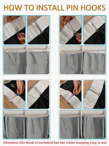 1pc Blackout Curtain, Solid Color With Coating Insulation Lining, Top Hooks Design, Heat Insulation & Blackout, Suitable For Living Room, Bedroom, Balcony, Etc. - Multicolor - View 5