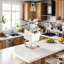 1 件简约不锈钢刀架，家庭必备厨房收纳用品