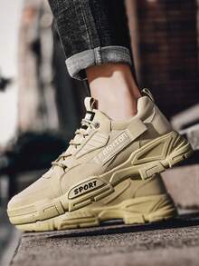 3D 圆点字母印花 + 解构线条低帮运动鞋，月球表面纹理防滑厚底系带运动鞋，千禧复古风格，适合通勤和轻度徒步旅行，燕麦色/玛瑙黑，适合咖啡馆通勤和城市轻度冒险，四季皆宜 - 彩色 - 查看 10