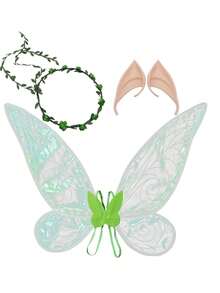 Set de 2 piezas de alas de hada para adultos, 3 piezas de alas de mariposa para niñas, alas de ángel, accesorios de disfraz de hada para mujeres, 6 opciones de color