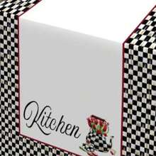 Made In Turkey - Elegant Table Runner 40x140 Cm – Modern Dining Table Decoration - Black and White - View 2