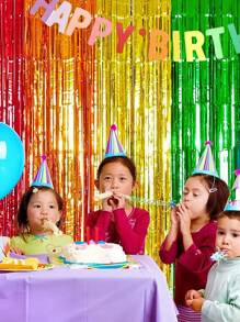 1 Set Of Colorful Rainbow Fringe Background Decoration, 1x2 Meter Rainbow Party Decoration, Metal Ribbon Decoration, Birthday Setup Party Supplies Background Decoration, Photo Booth Props, Suitable For Birthday Banquets, Pride Month Parties, Weddings, Engagements, Bridal Showers, Unicorn Themed Parties