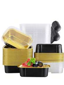 Thickened Aluminum Foil Box, Baking Aluminum Foil Paper Box, Air Fryer Tin Foil, Aluminum Foil Bowl, Pudding Cup, Oven, Basque - Metal Foil Paper Cupcake Liner, Suitable For Cheesecakes And Party Use. - Multicolor - View 12