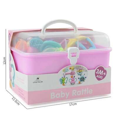 Baby Rattle And Teether Toy Set - Made Of PP Material, Mixed Color Baby Gift Box, Set With Bells, Plush Rings And Teether - Suitable For Newborns And Infants (Some Colors Random)