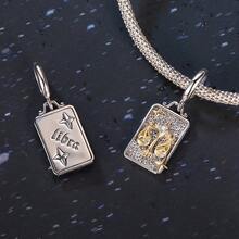 WOSTU WOSTU 1 buc pandantiv constelație din argint 925 în două tonuri, 12 mărgele zodiacale pentru colier, cadou de ziua de naștere DIY, accesorii de bijuterii