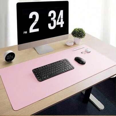 A Hand-Sewn Edge, Extra-Large Size Genuine Leather Touch Mouse Pad, Desktop Office E-Sports Mat, Anti-Slip And Waterproof, Suitable For Study Desks And Leather Pads.