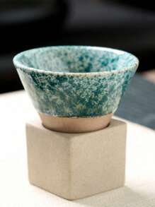 1 Set 100ml Creative Retro Ceramic Espresso Coffee Cup Rough Pottery Tea Cup Japanese Latte Pull Flower Porcelain Cup Household With Base Stoneware Personal New Pottery Mug School Supplies Back To School - Beige - View 16