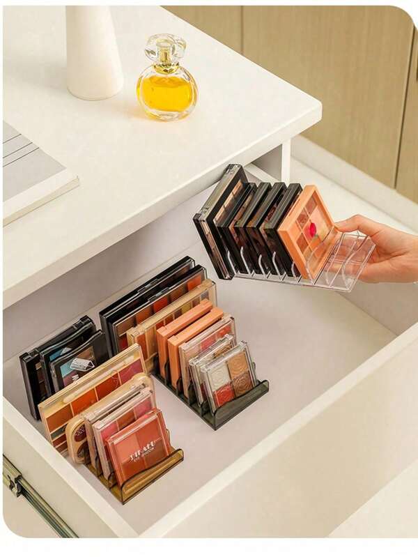 1pc Eyeshadow Palette Organizer, Makeup Storage Box, Cosmetic Display Rack, Suitable For Vanity, Drawers, Etc.