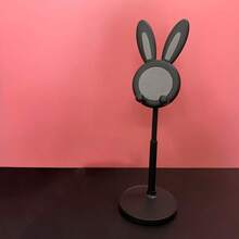 1个可爱手机支架，可调节兔子手机支架，桌面可爱兔子手机支架，兼容所有手机，桌面支架，可爱手机支架，手机配件，办公空间配件，兔子造型，趣味装饰，可爱兔子手机支架，桌面角度和高度可调节手机支架