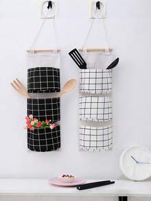 1 件加厚壁挂式悬挂收纳袋，简约网格式多口袋设计挂袋，耐用可折叠床头收纳袋，适用于家庭、宿舍和装饰，节省空间的设计收纳袋，门后收纳袋，适合万圣节礼物 - 彩色 - 查看 7